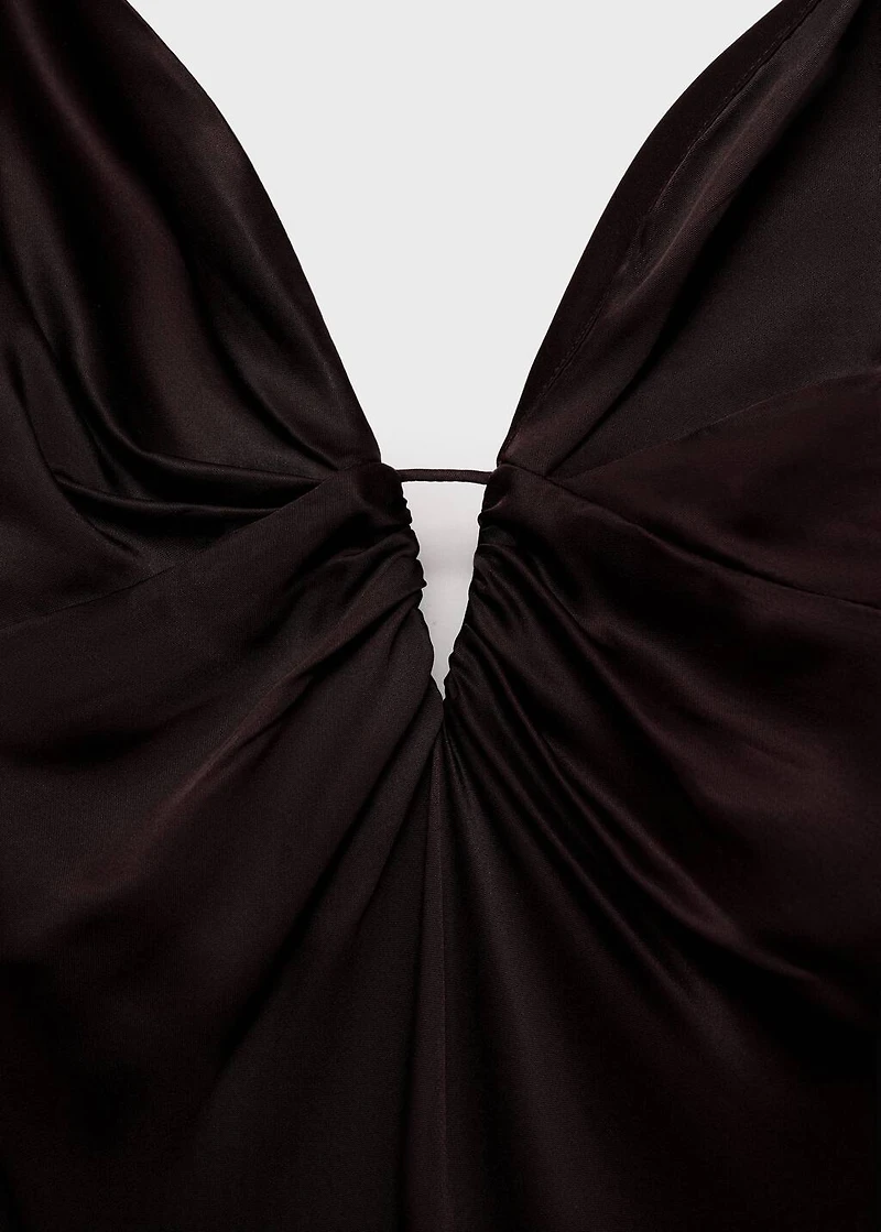 V-neck satin dress