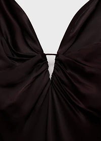 V-neck satin dress