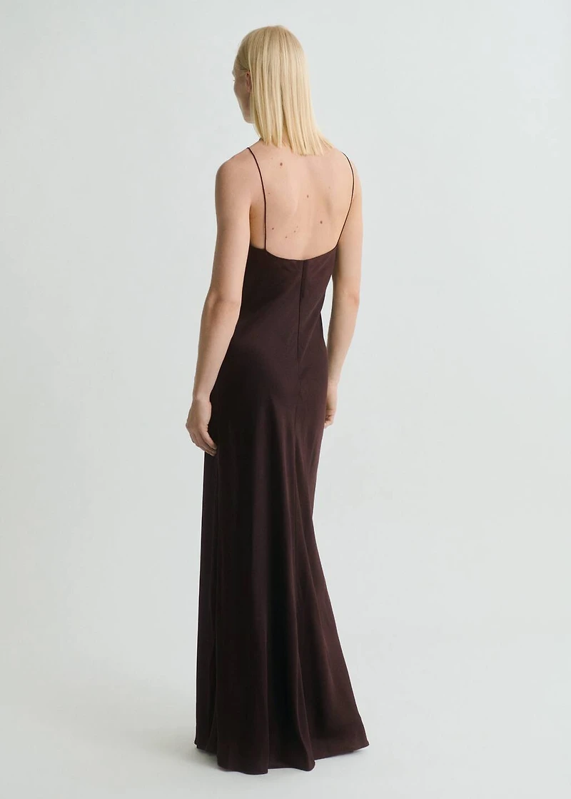 V-neck satin dress