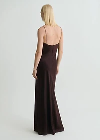 V-neck satin dress