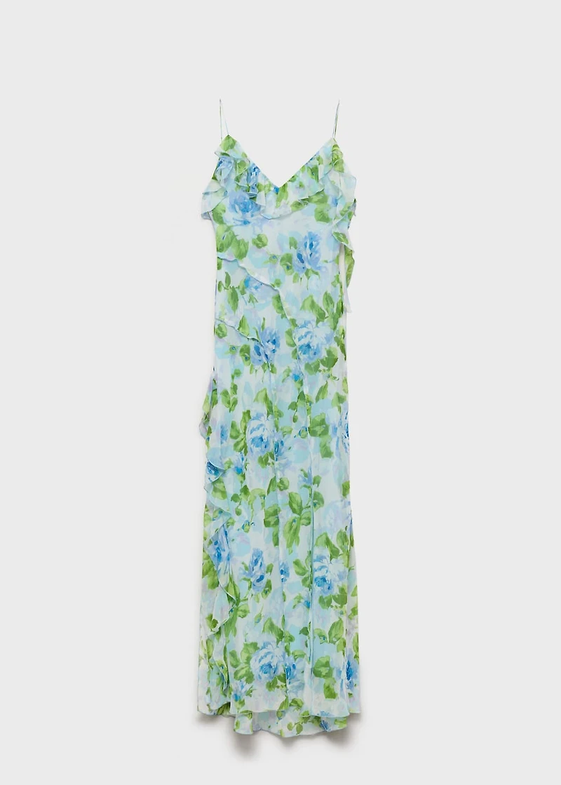 Ruffled floral print dress