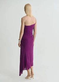 Asymmetrical dress with gathered sides