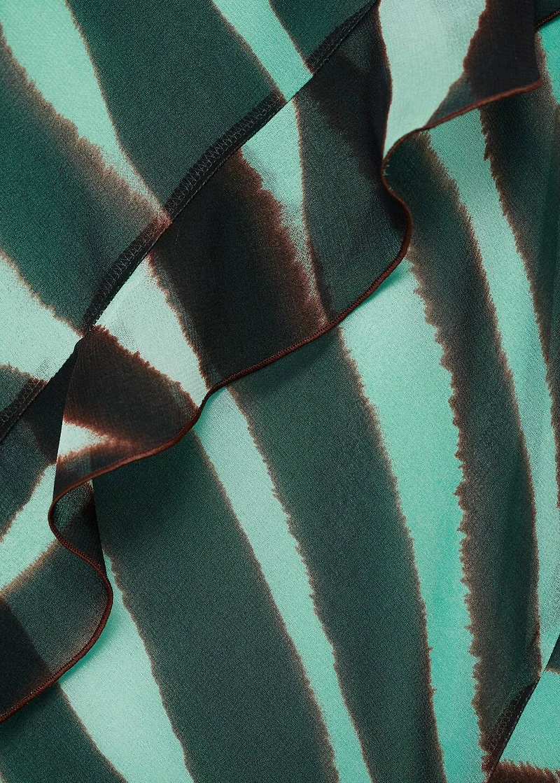 Zebra-print dress with ruffles