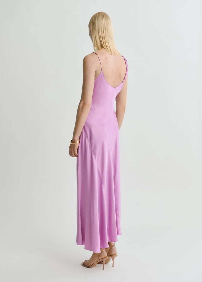Asymmetrical satin dress