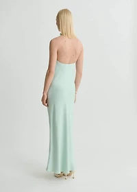 Satin halter neck dress