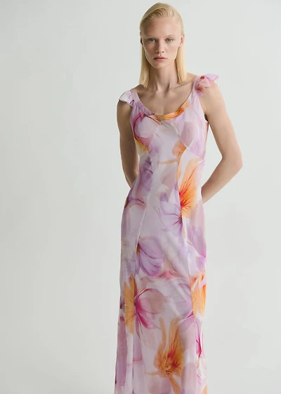 Floral dress with ruffle detail