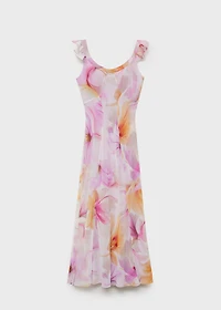 Floral dress with ruffle detail
