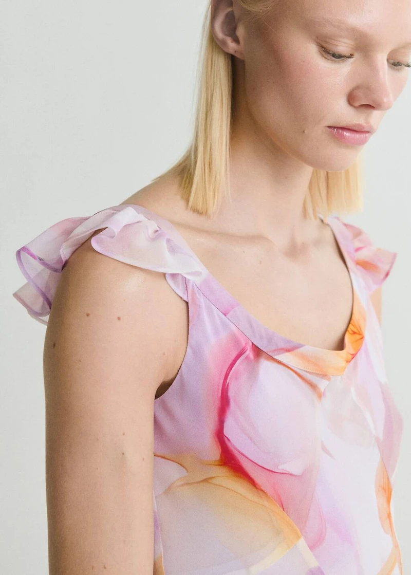 Floral dress with ruffle detail