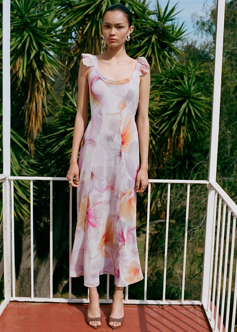 Floral dress with ruffle detail