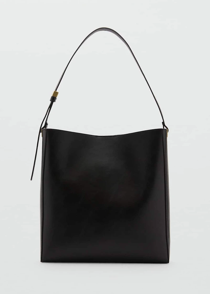 Shopper bag with metallic detail