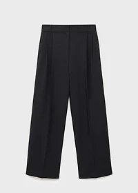 Straight-fit pleated pants