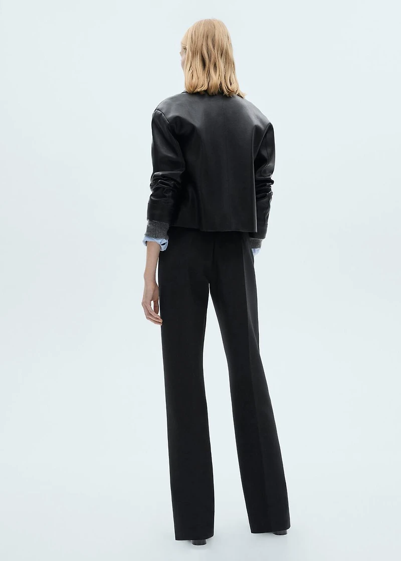 Straight-fit pleated pants