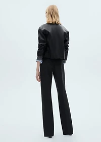 Straight-fit pleated pants