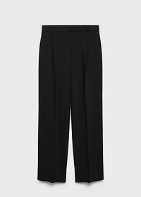 Straight-fit pleated pants