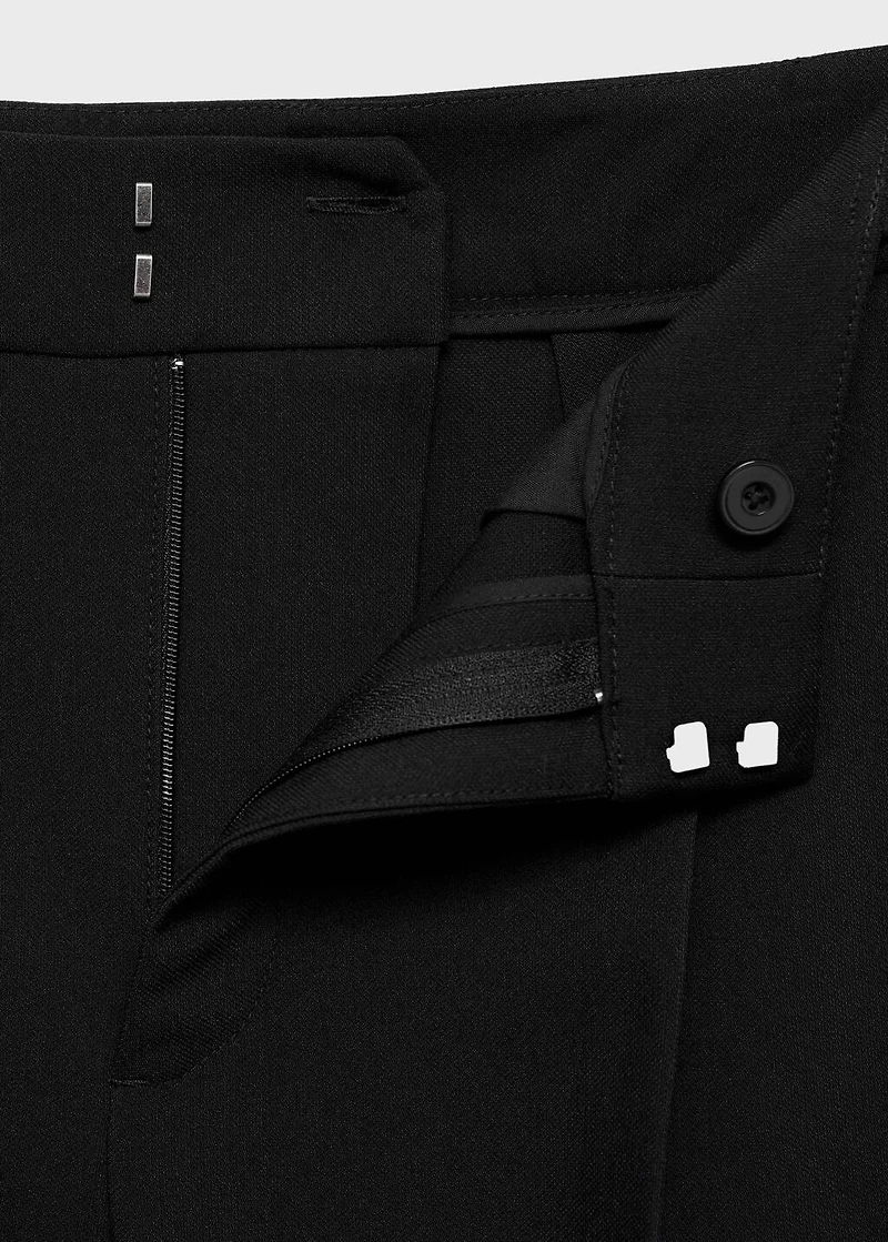 Straight-fit pleated pants