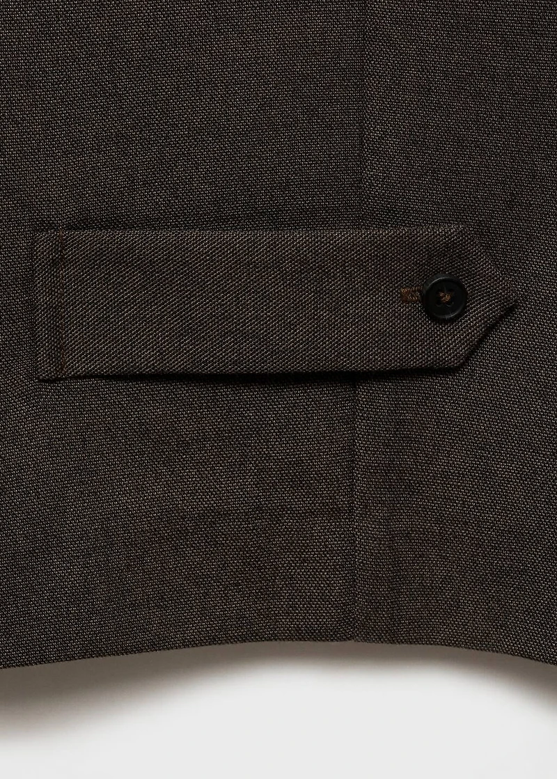 Buttoned-hem wide leg pants