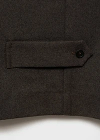 Buttoned-hem wide leg pants