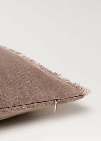 Linen cushion cover with fringes 50x50 cm