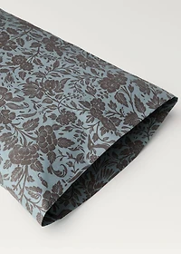 Cotton percale printed two-tone floral pillowcase 45x110 cm