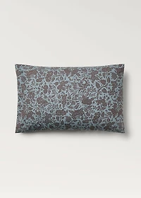 Two cotton percale two-tone floral-print pillowcases 50x75 cm