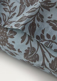 Two cotton percale two-tone floral-print pillowcases 50x75 cm