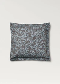 Two cotton percale two-tone floral-print pillowcases 60x60 cm