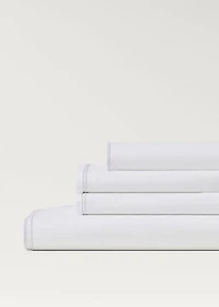 Percale cotton top sheet with double overlock for 180/200 cm bed