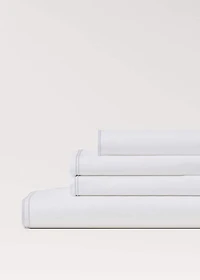 Percale cotton top sheet with double overlock for 135/140 cm bed