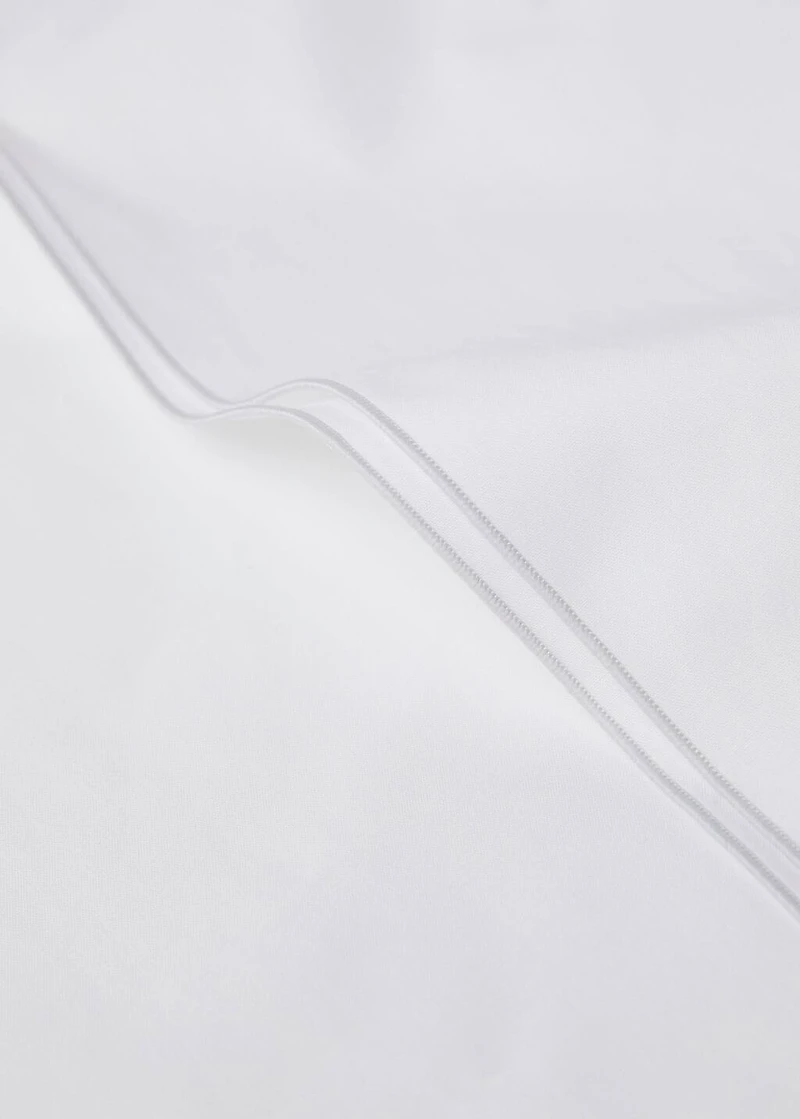 Percale cotton top sheet with double overlock for 135/140 cm bed