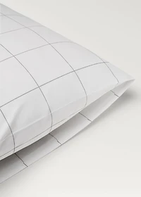 Two cotton percale two-tone check pillowcases 50x75 cm
