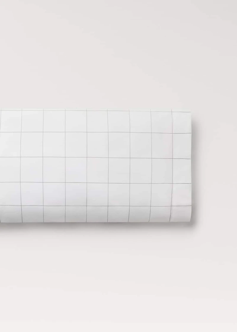 Cotton percale pillowcase with two-tone check 45x110 cm