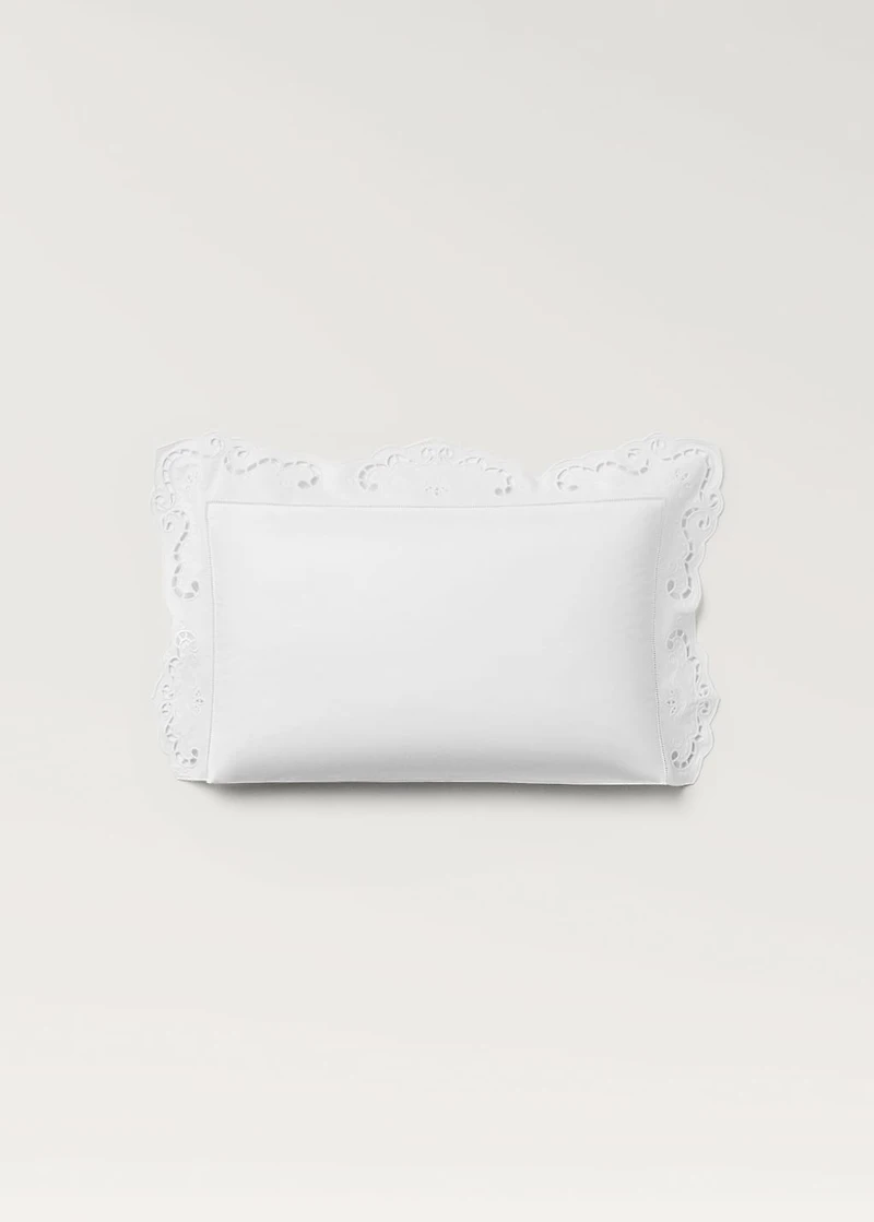 Cotton pillowcase with lace embroidery 118x197 inches