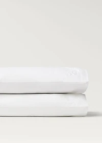 Two cotton hand-embroidered floral pillowcases 50x75 cm