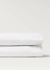 Two cotton hand-embroidered floral pillowcases 50x75 cm