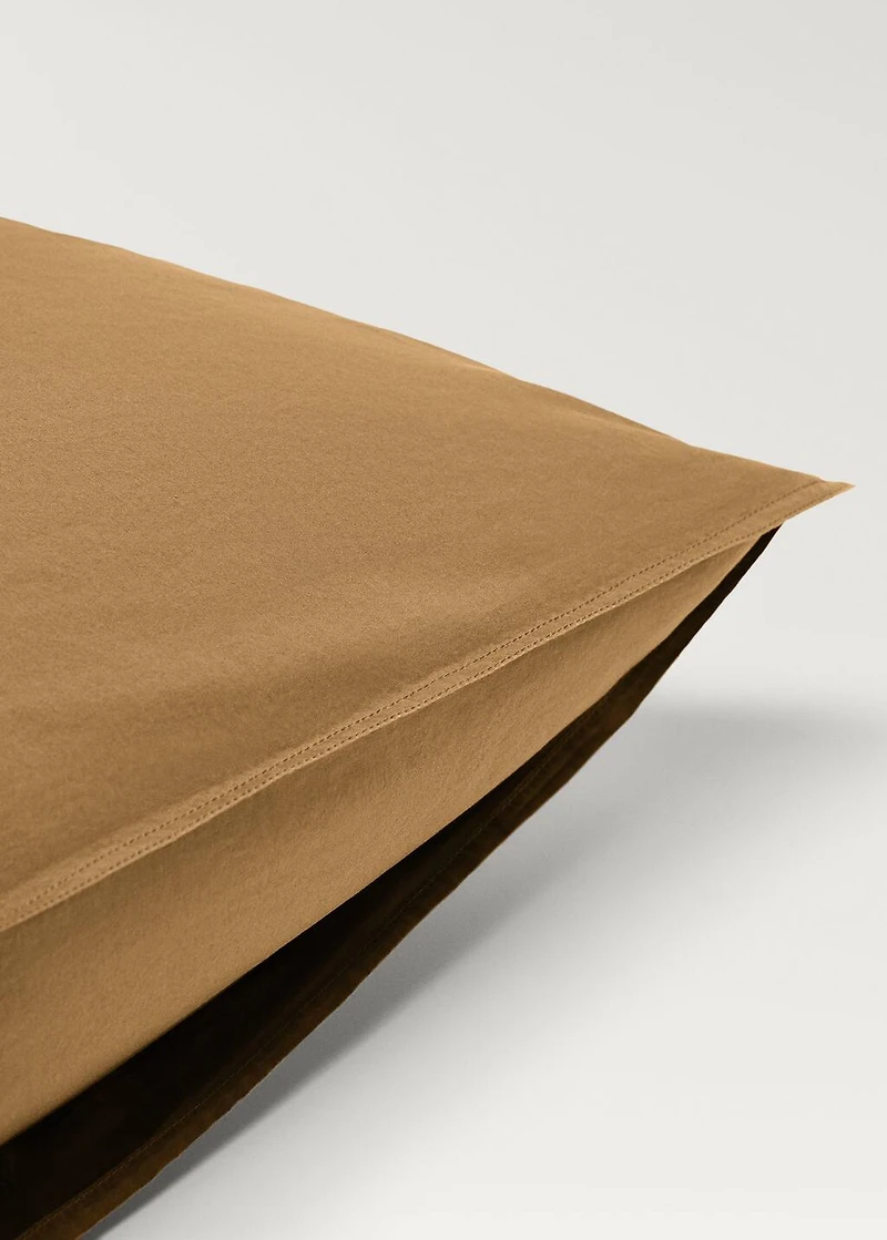 Two cotton poplin double-stitched pillowcases 50x75 cm