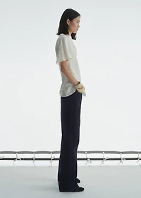 High-waisted straight-fit rinse-wash jeans