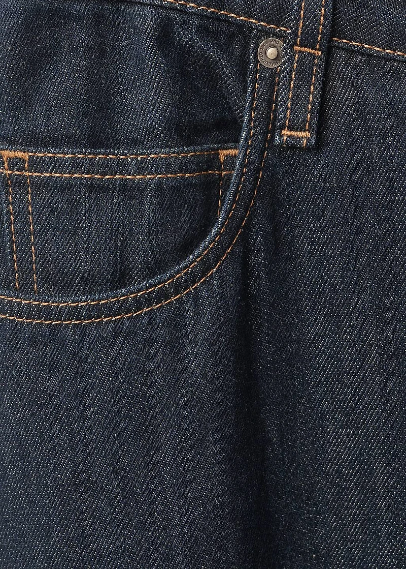 Low-rise wide leg rinse-wash jeans