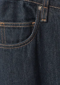 Low-rise wide leg rinse-wash jeans
