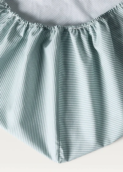 Children’s cotton percale striped fitted sheet for 90 cm bed