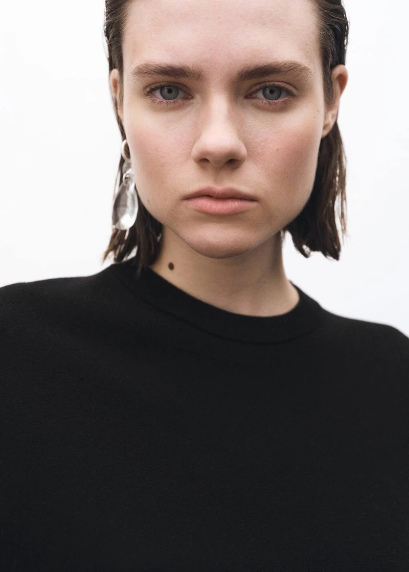 Wool-blend round-neck sweater