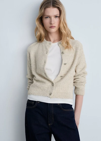 Chunky-knit jacket with buttons