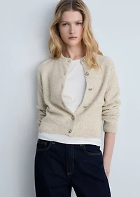Chunky-knit jacket with buttons