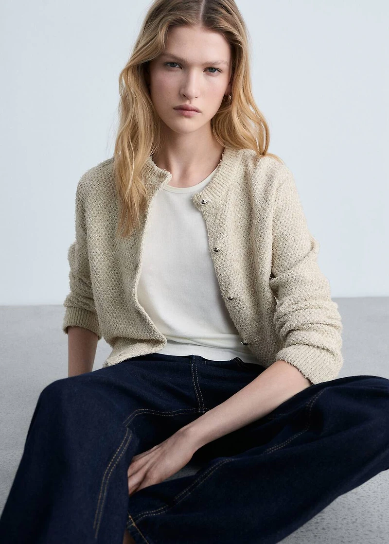 Chunky-knit jacket with buttons