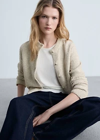 Chunky-knit jacket with buttons