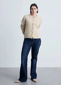 Chunky-knit jacket with buttons