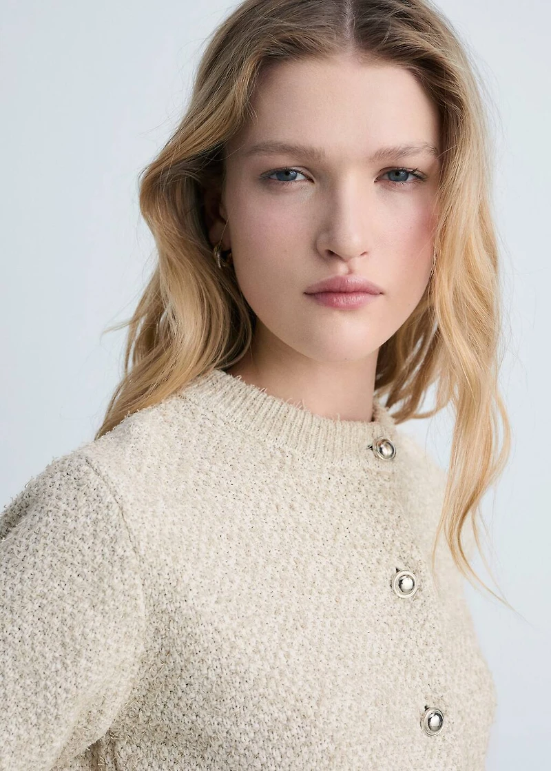 Chunky-knit jacket with buttons