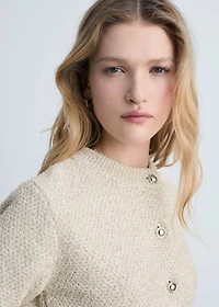 Chunky-knit jacket with buttons