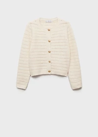 Knitted jacket with lace details
