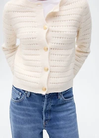 Knitted jacket with lace details