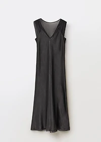 Contrasting satin dress